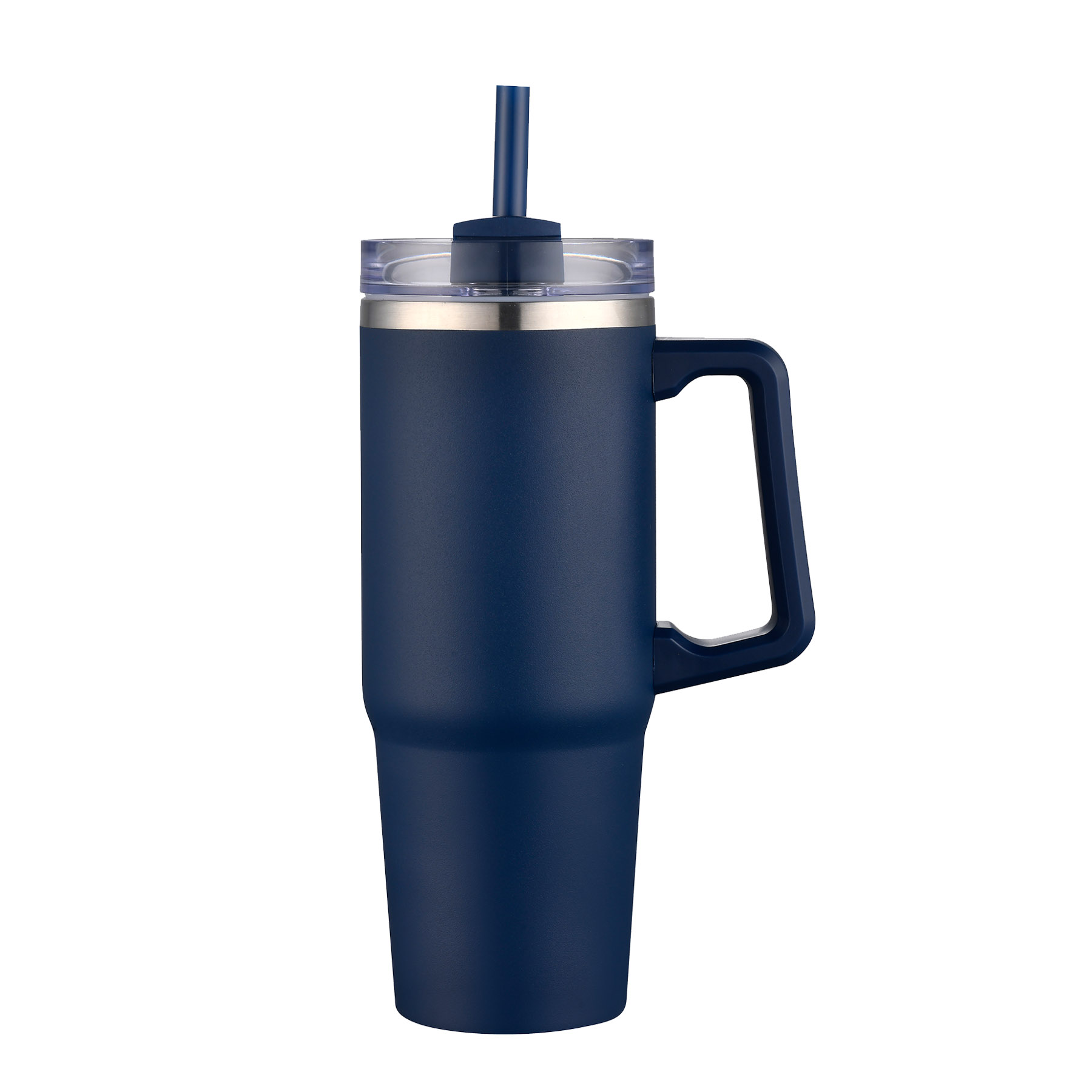 30 oz. Two Tone Travel Handle Mug with Twist Closure Straw Lid 21