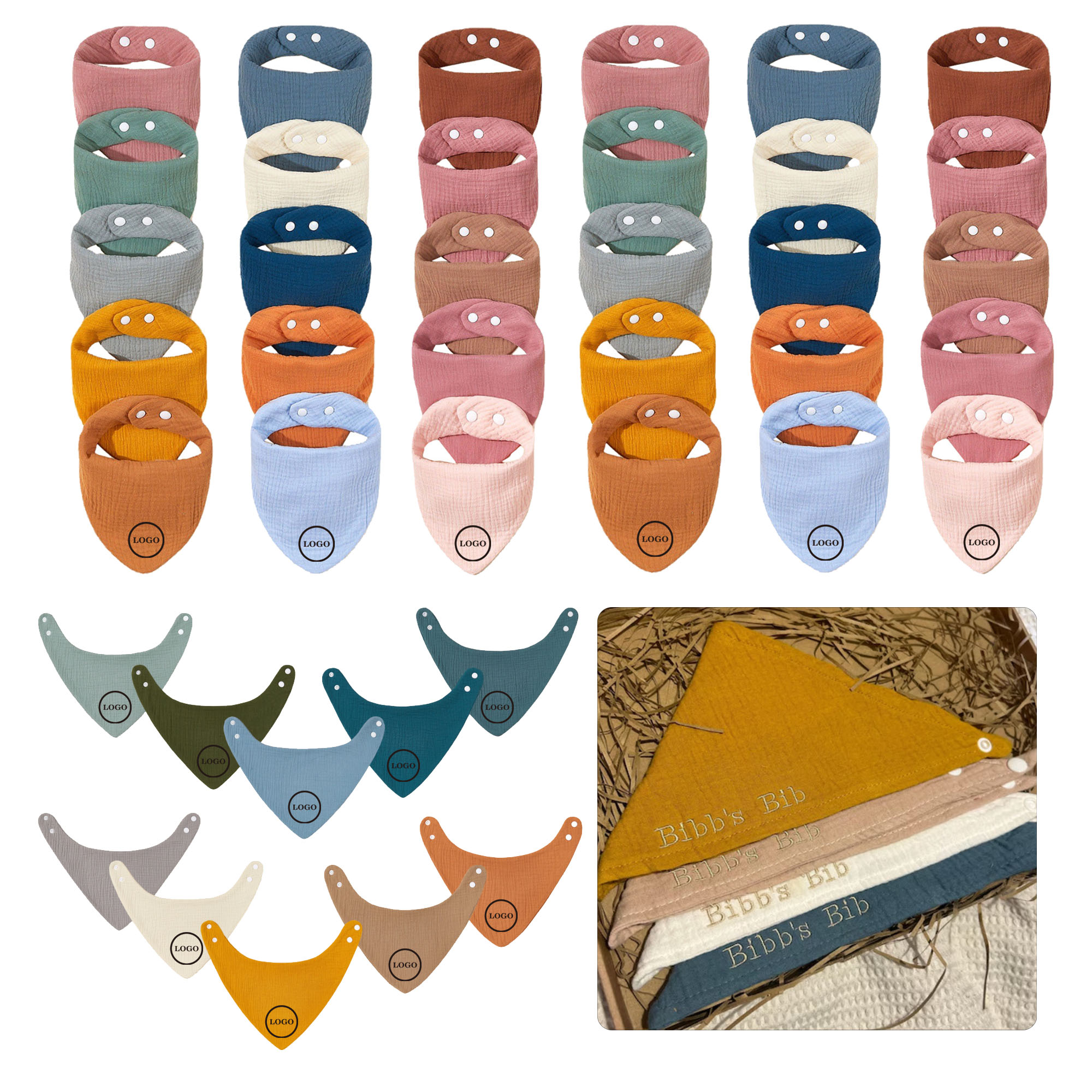 MOQ500 Pure Cotton Baby Bib 1