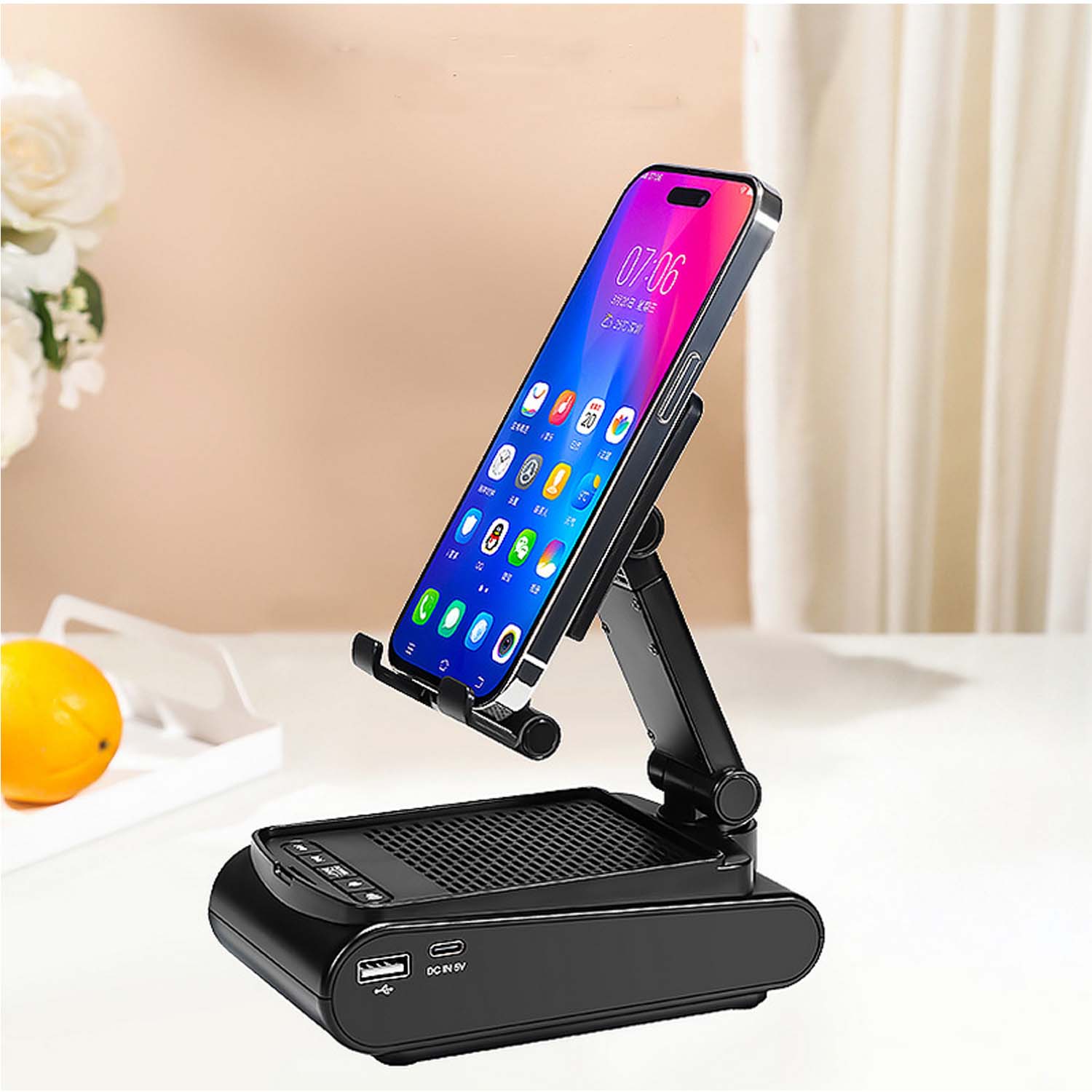 Multifunctional Cell Phone Stand W/ Wireless Speaker 2