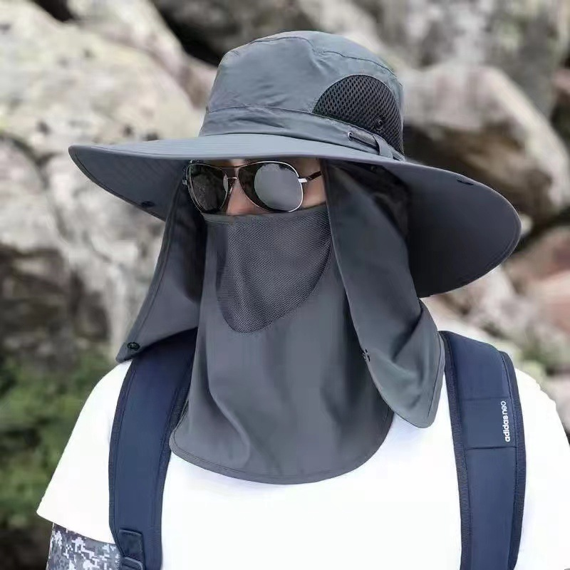 Unisex Outdoor Sun Hat with Face Cover and Neck Flap 2