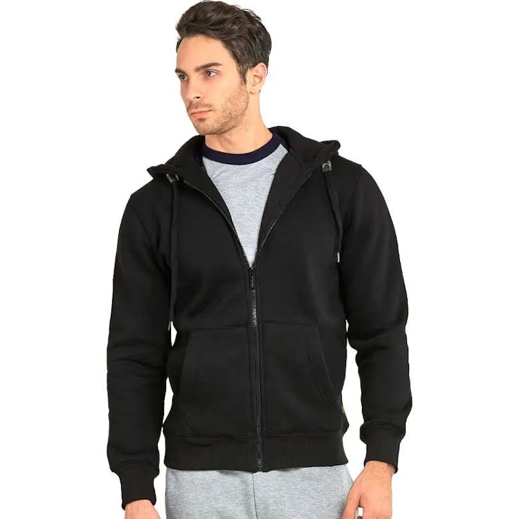 Men's Heavy Weight Zipper Hoodies Black Large 2