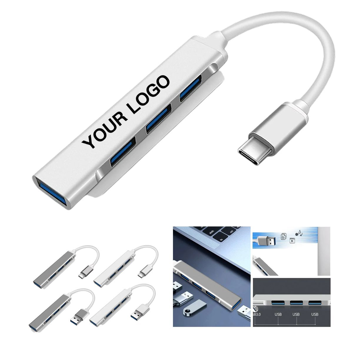 USB 2.0 Hub Adapter for Keyboard, Mouse, and Flash Drives 9