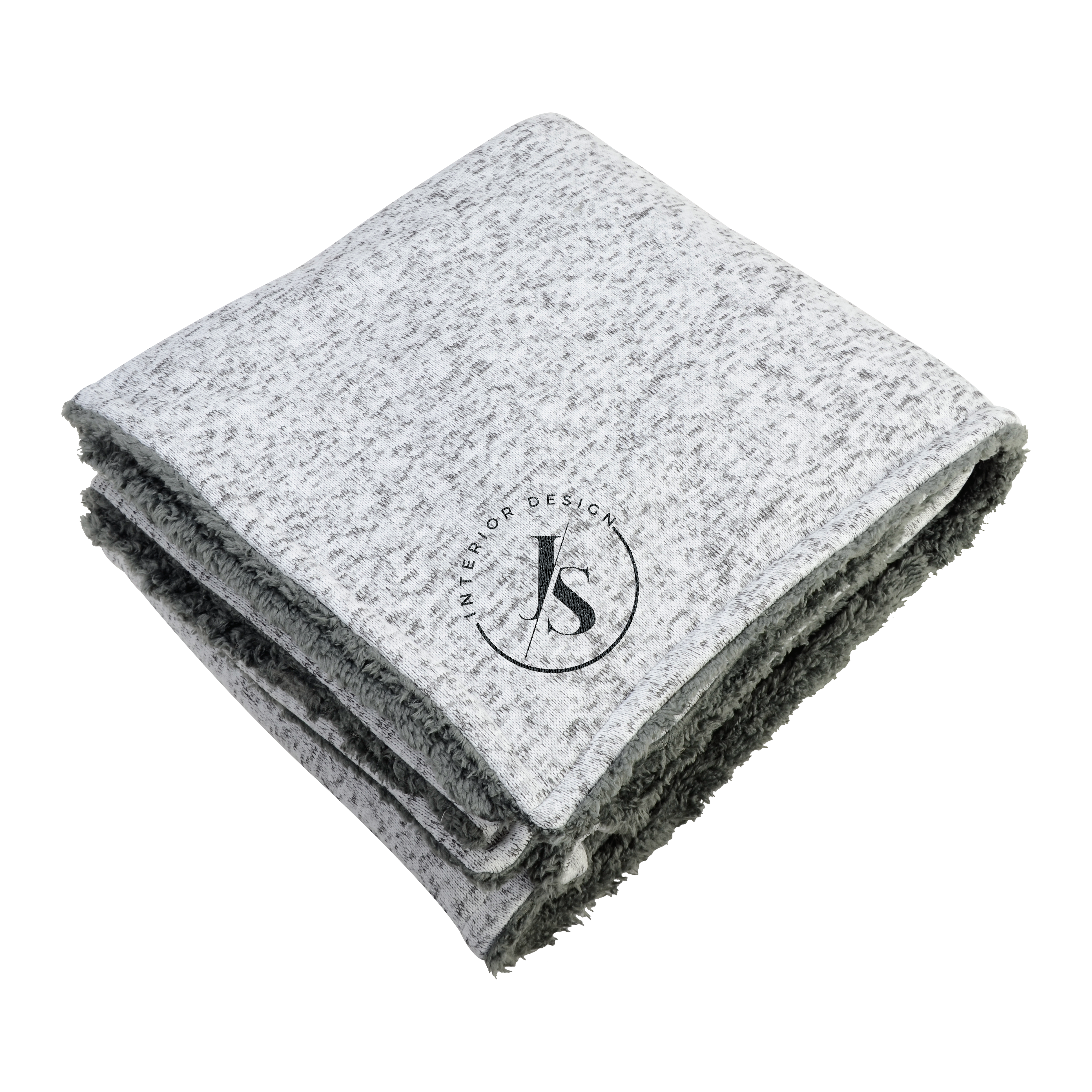 Sherpa-Backed Heathered Blanket