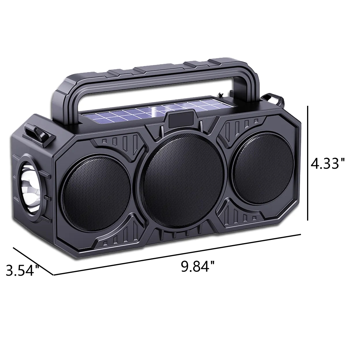 Solar Bluetooth Wireless Speaker with Strap and Flashlight 2