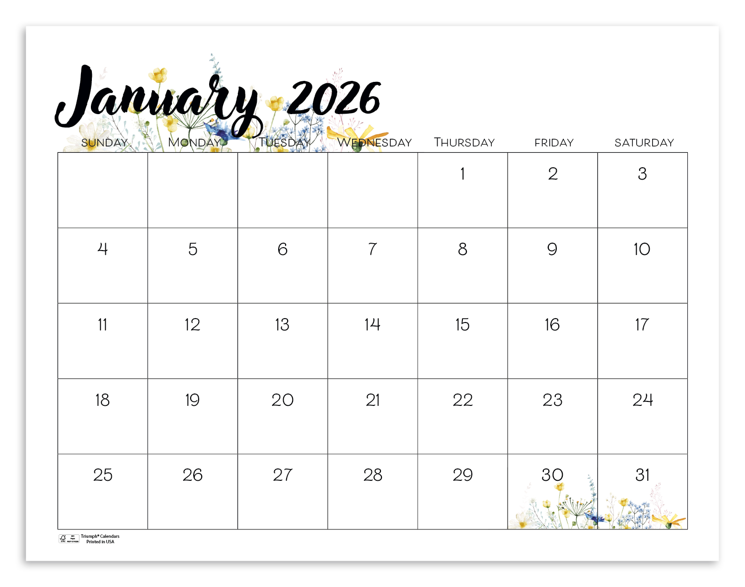 Triumph® Calendars Small Monthly Desk Pad - Floral 2