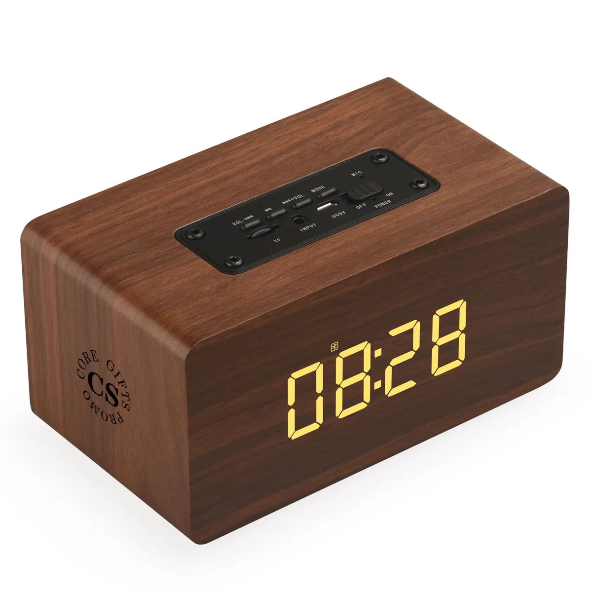 Wooden Bluetooth Speaker With Alarm Clock 1