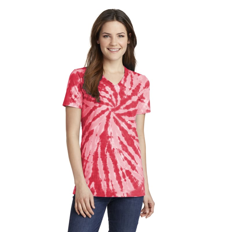 Port & Company Women's Tie-Dye V-Neck Tee. 61