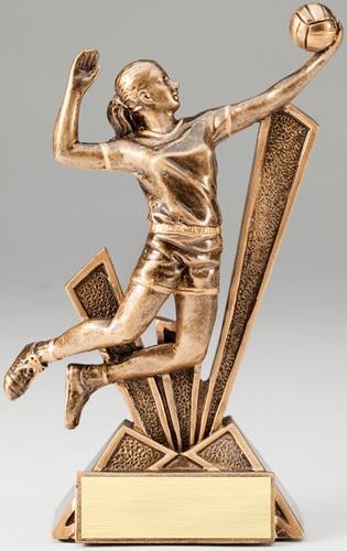 Volleyball Female Checkmate Resin Sculpture 2