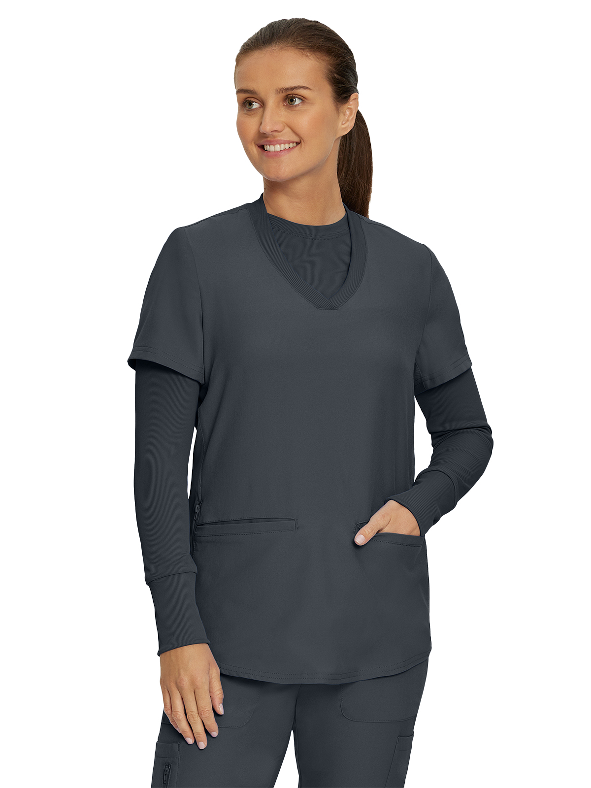 Landau - Forward - Women's One-Pocket Long-Sleeve Crew Neck Underscrub Tee 54