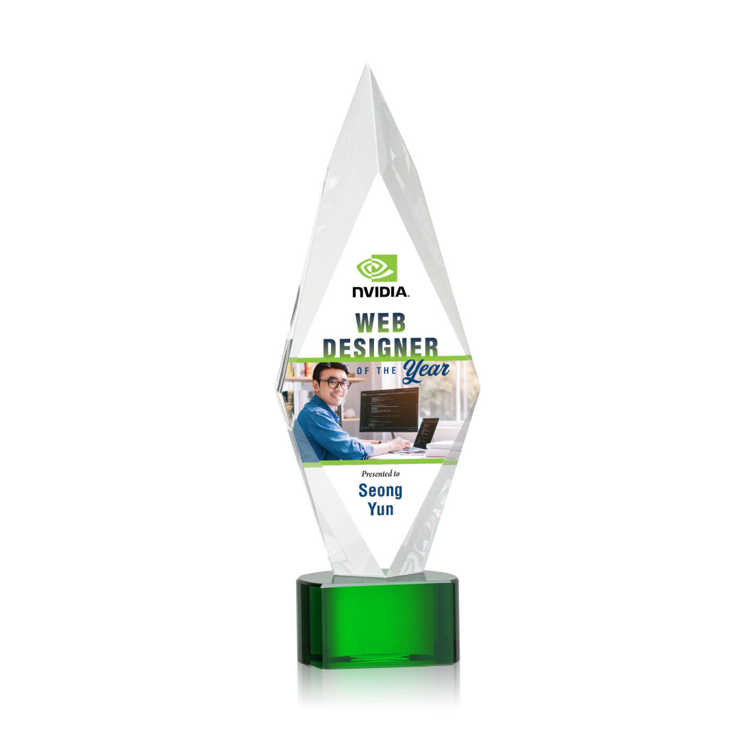 Manilow VividPrint™ Award on Paragon Base - Green 4