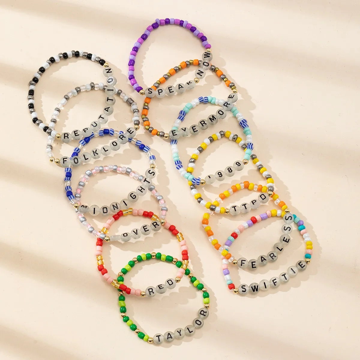 Soft clay color mixing handmade beaded elastic bracelet 1