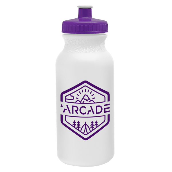 Circuit 20oz Bike Bottle - White w/Push-Pull Lid 24