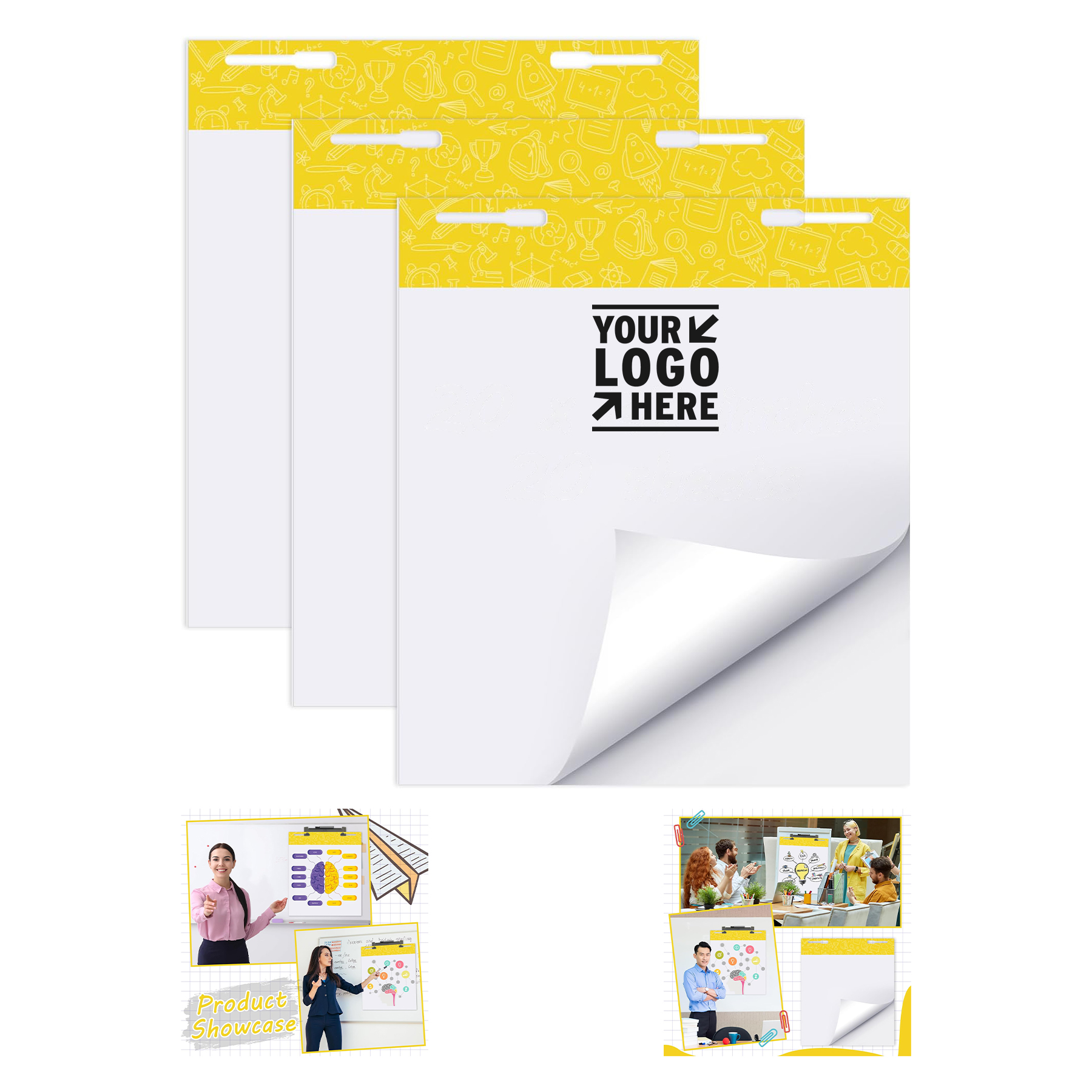 25" x 30" 20 Sheets Large Sticky Easel Pad Flip Chart Paper 2
