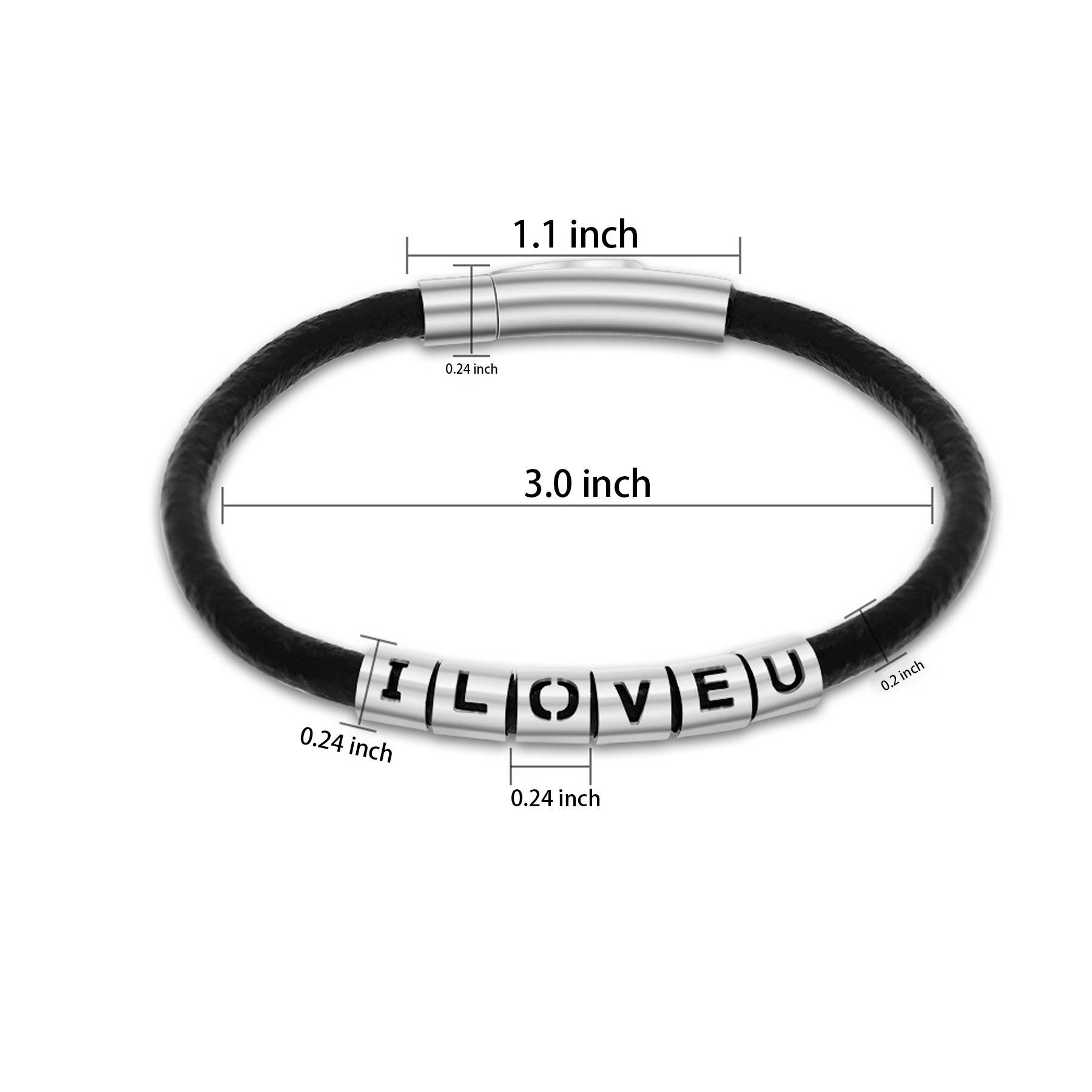 Letter Leather Rope Bracelet for Men 3