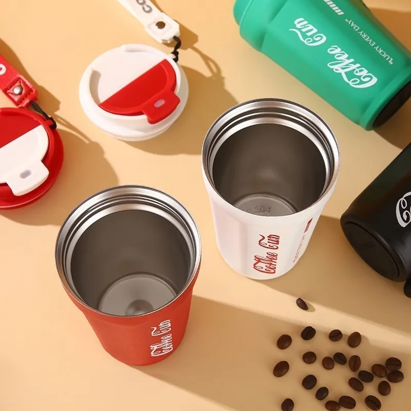 14oz Stainless Steel Insulated Mug With Lanyard 6