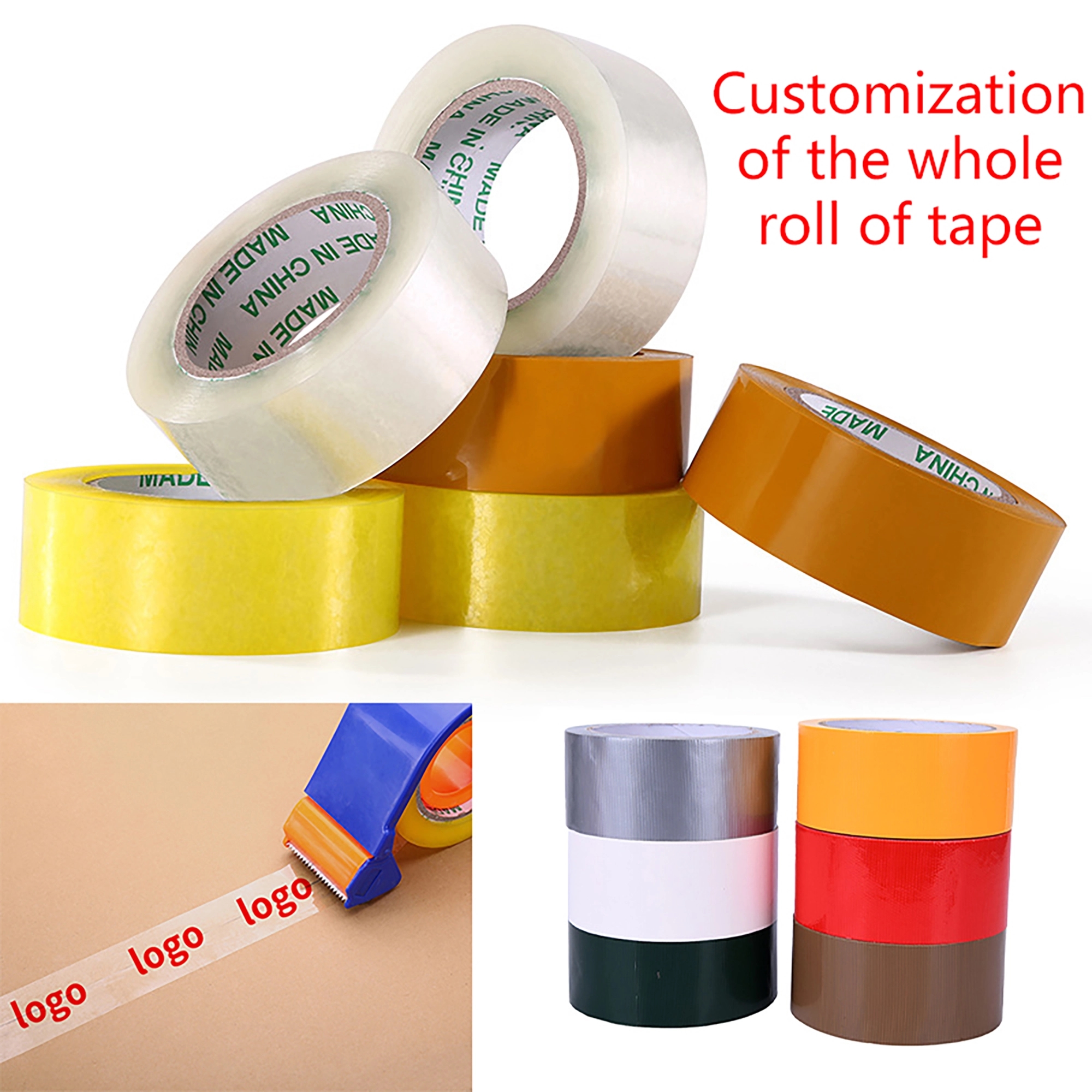 MOQ 50pcs 110 Yards 2" W Custom Printed BOPP Packing Tape 2