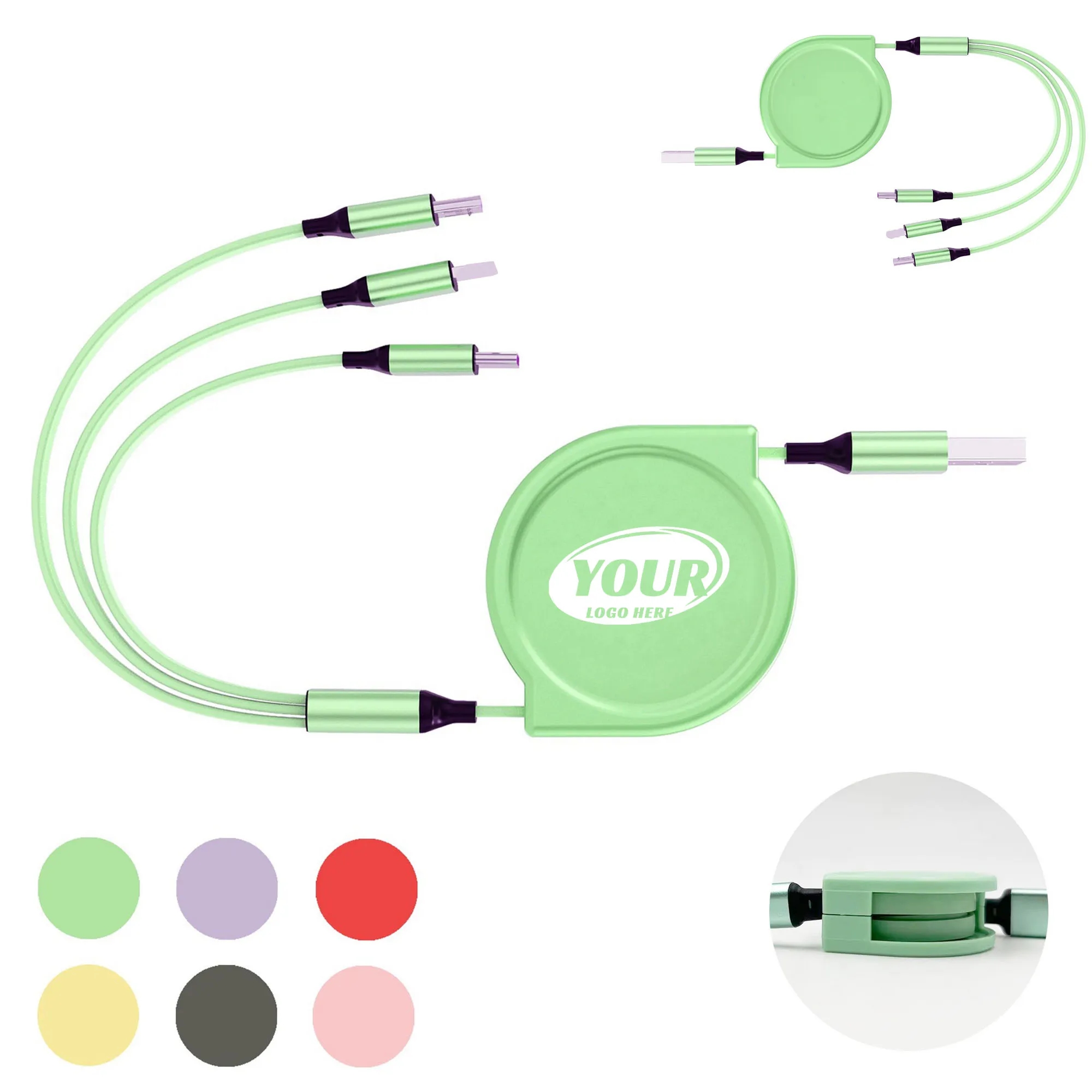 3 in 1 Retractable USB Fast Charging Cable Adapter
