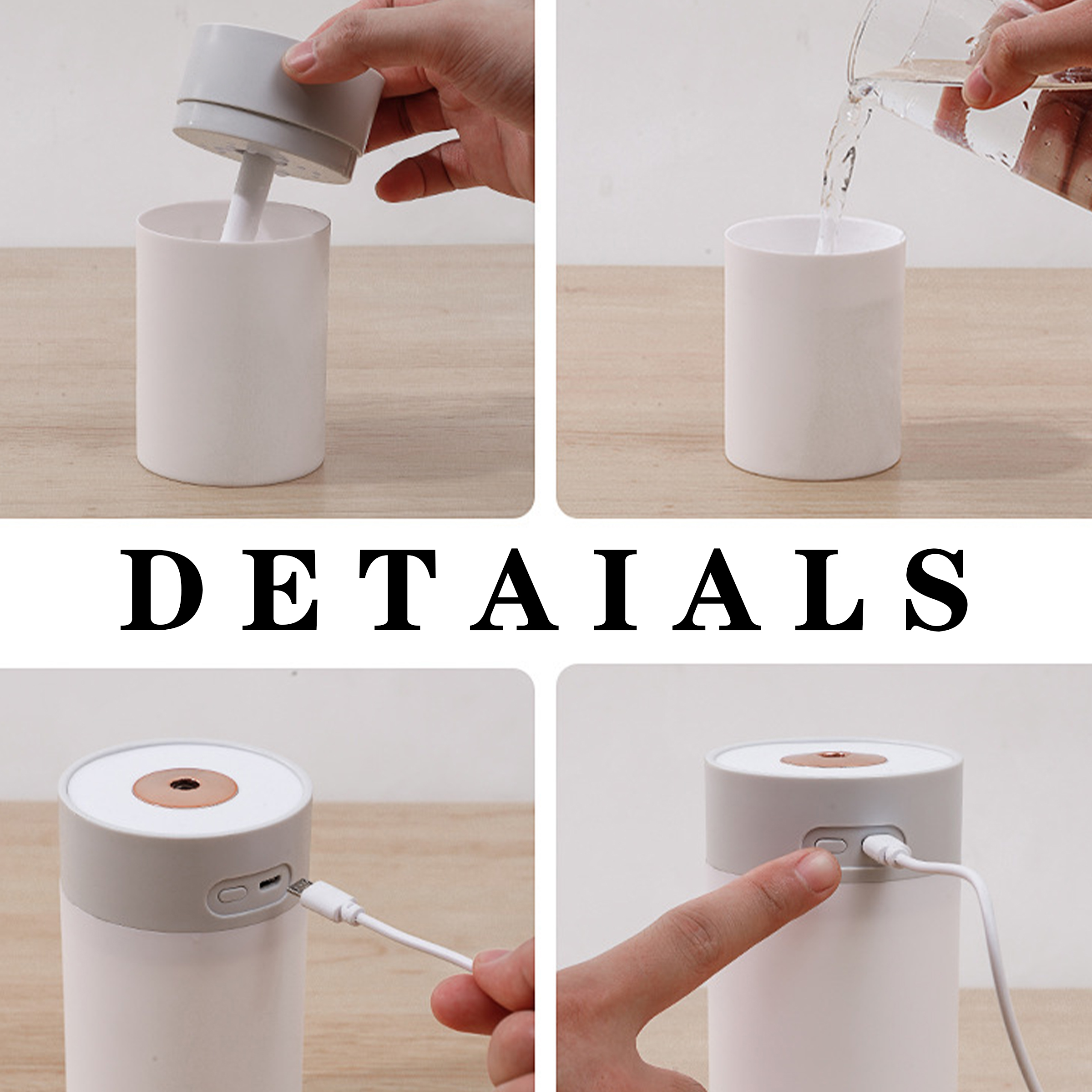 Abs Desktop Humidifier With Ambient Light 7