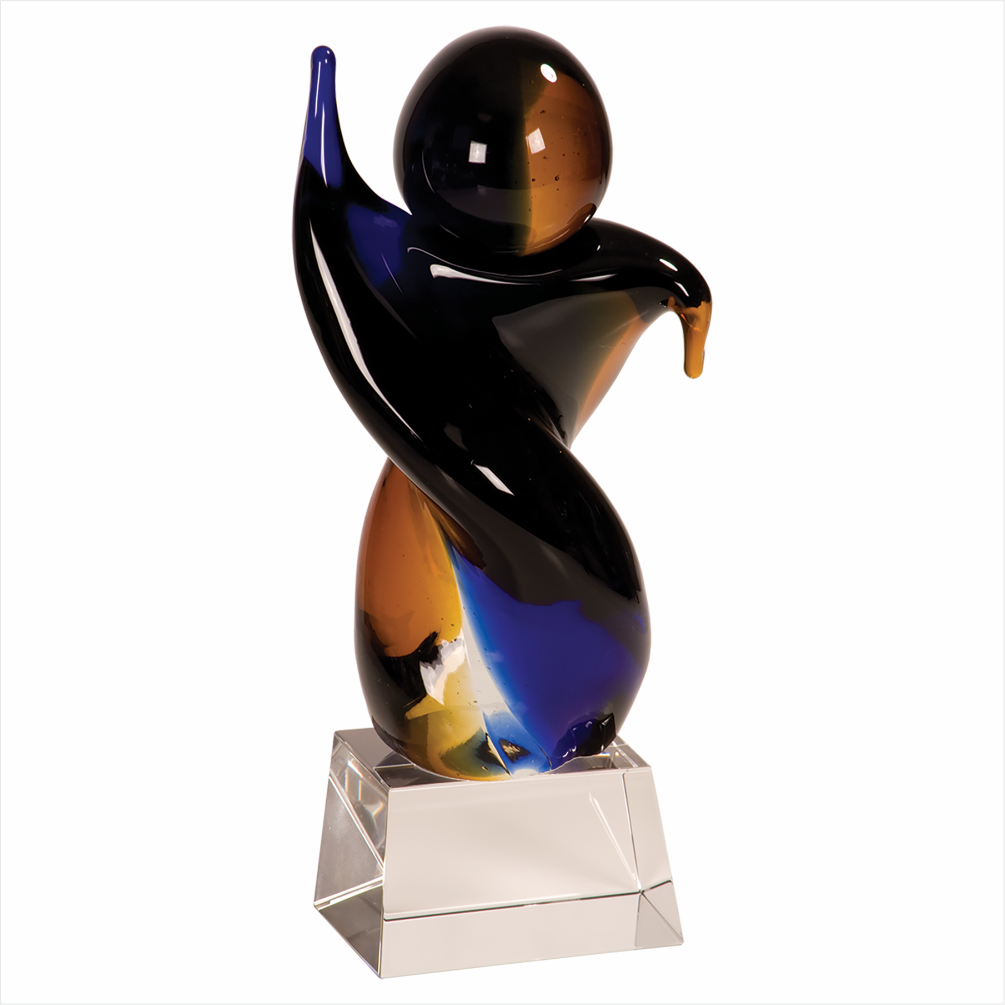 7 3/4" Twisted Body Art Glass 3