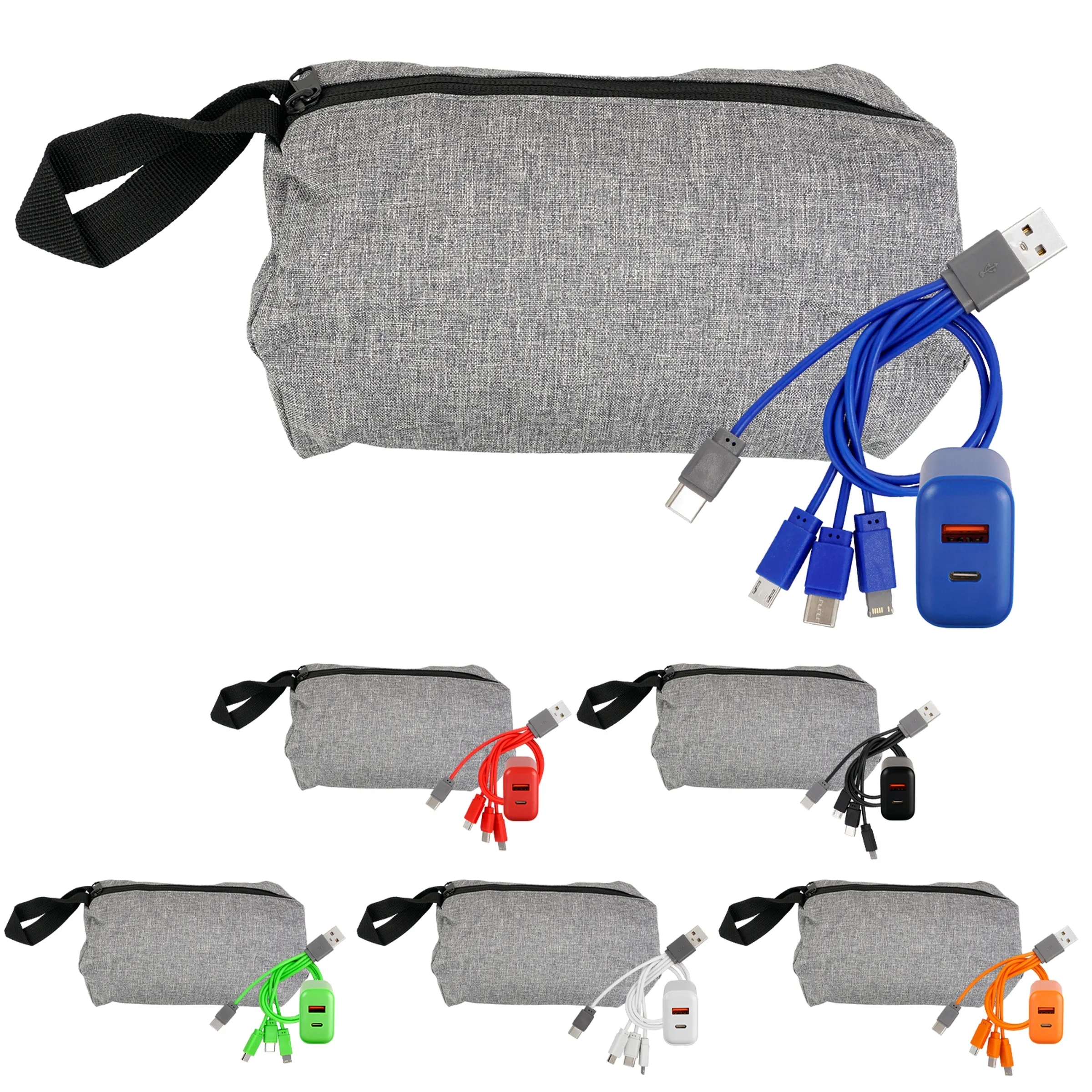 Recycled Travel Pouch Fast Charger Set 3