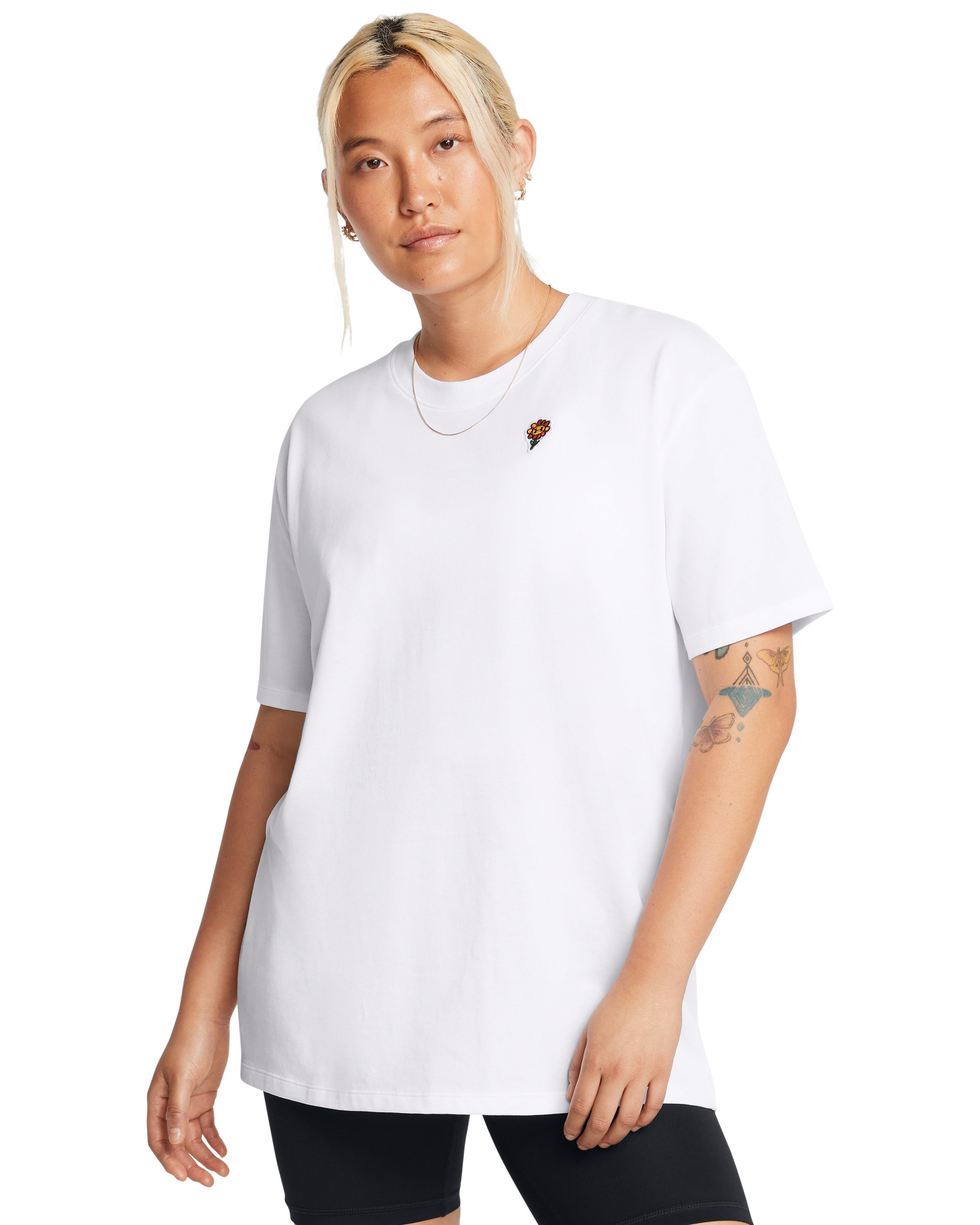 UA Heavyweight Flower Embroidered Women's Oversized Short Sleeve 1