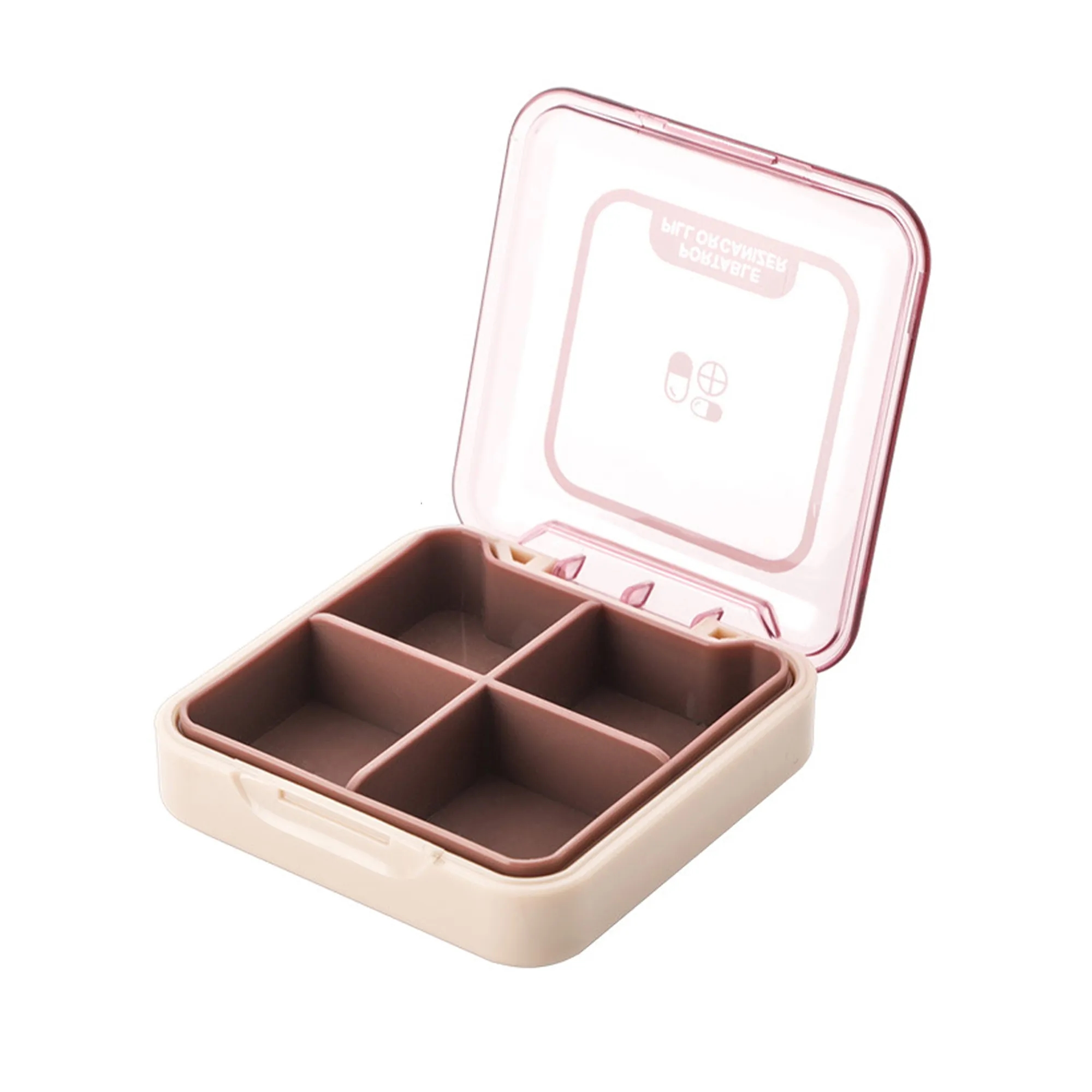 Portable 4-Compartment Pill Box for 3-Day Supply 2