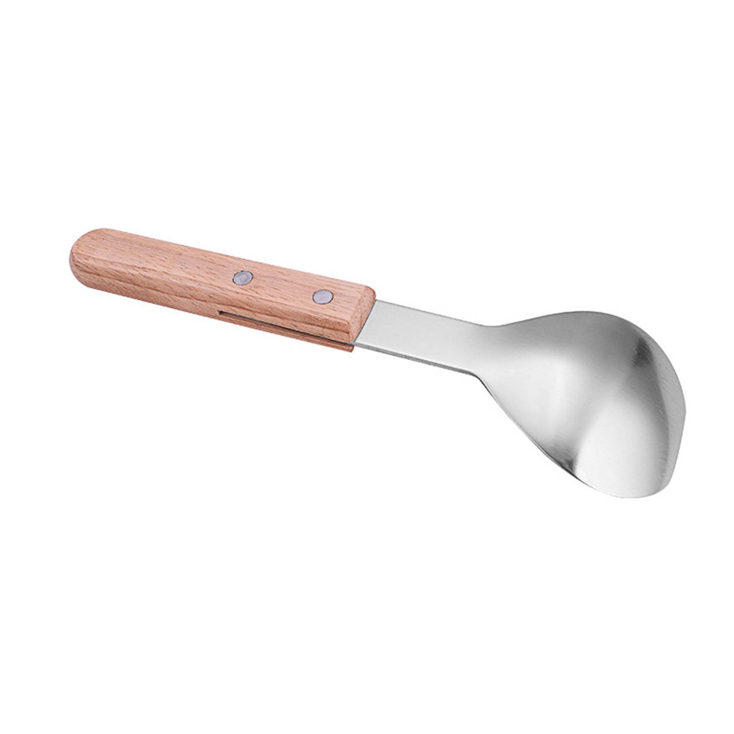 Stainless steel wooden handle ice cream spoon kitchen tool 5