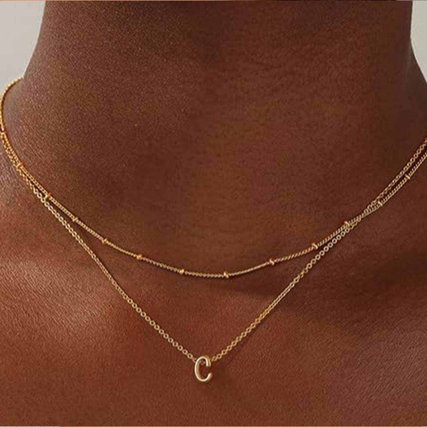 14K Gold Plated Letter A-Z Pendant Necklace Tiny Initial Nec 5
