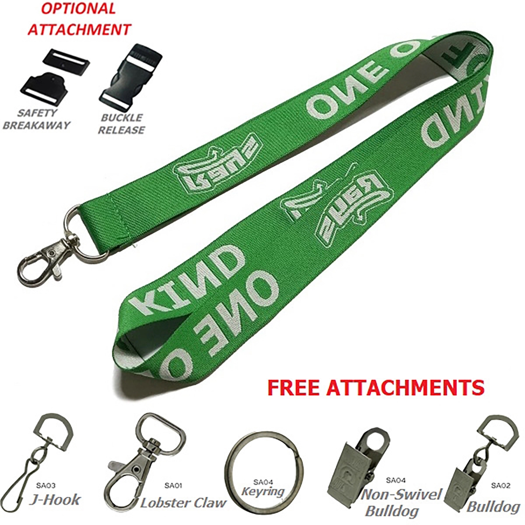 MOQ50Pcs Custom Full Color 3/4" Polyester Lanyard With Acces 2