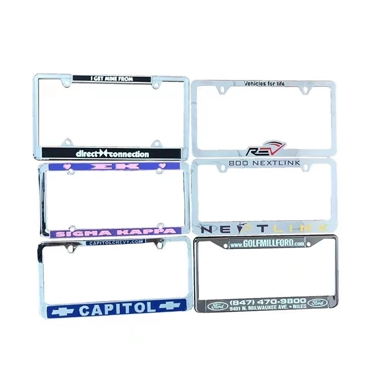 Zinc Metal License Plate Frames With Chrome Covering 3