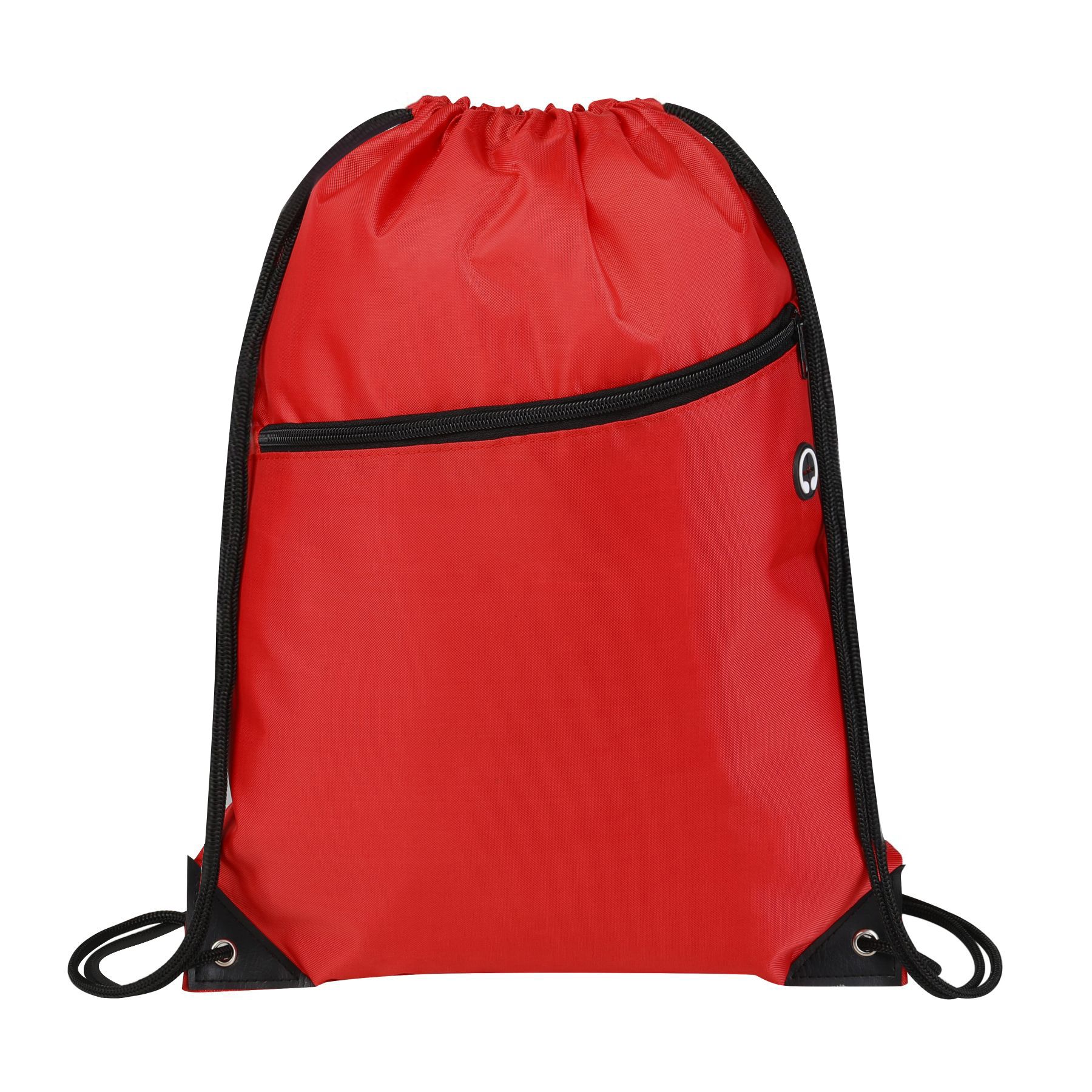 420D Heavy Duty Drawstring Backpack With Front Zipper 8