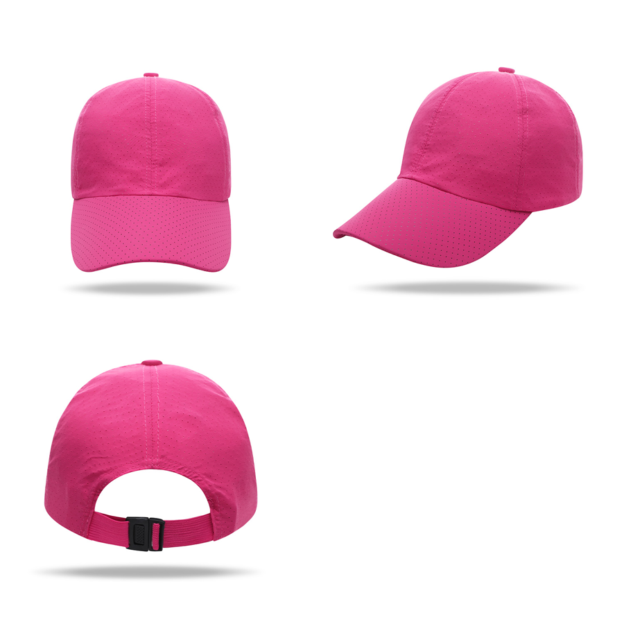 Stock Solid Color Quick Dry Poly 6 Panel Cap, Elastic Back 4