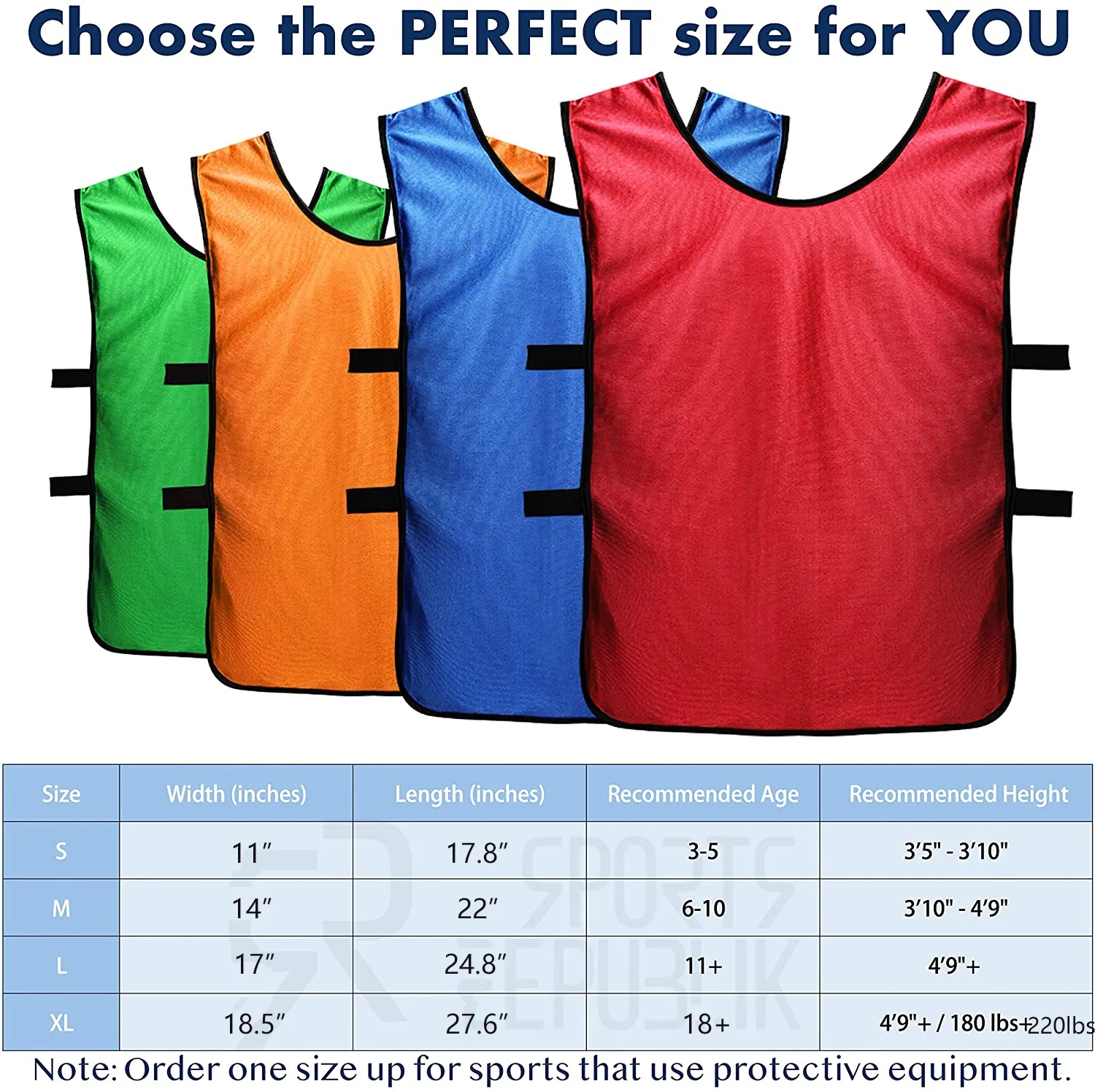 Pinnies Scrimmage Vests for Kids, Youth and Adults 1