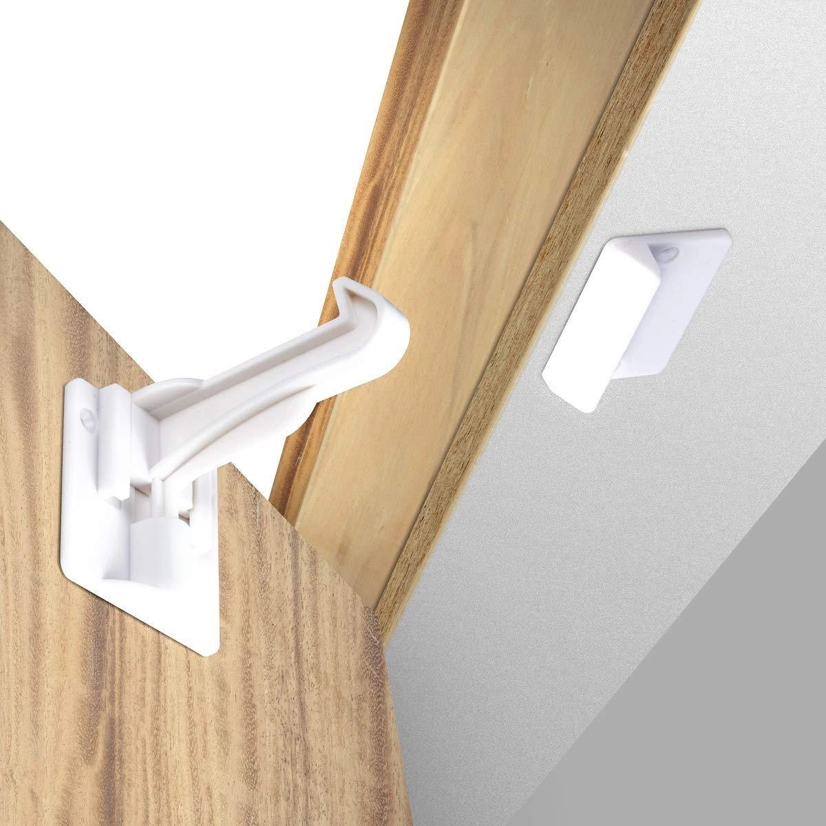 Upgraded Invisible Baby Proofing Cabinet Latch Locks 1