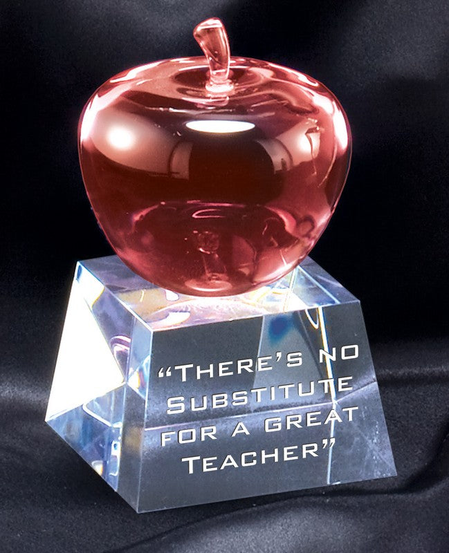 Red Crystal Apple On Base 2