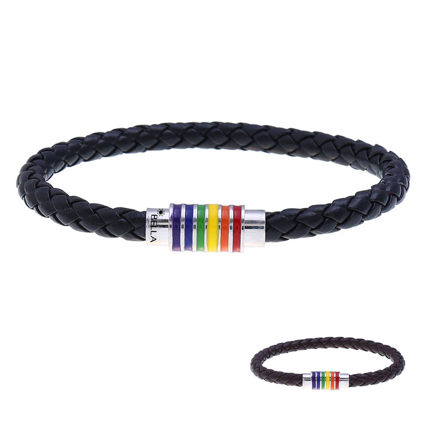 Copper magnetic buckle PU leather bracelet 2
