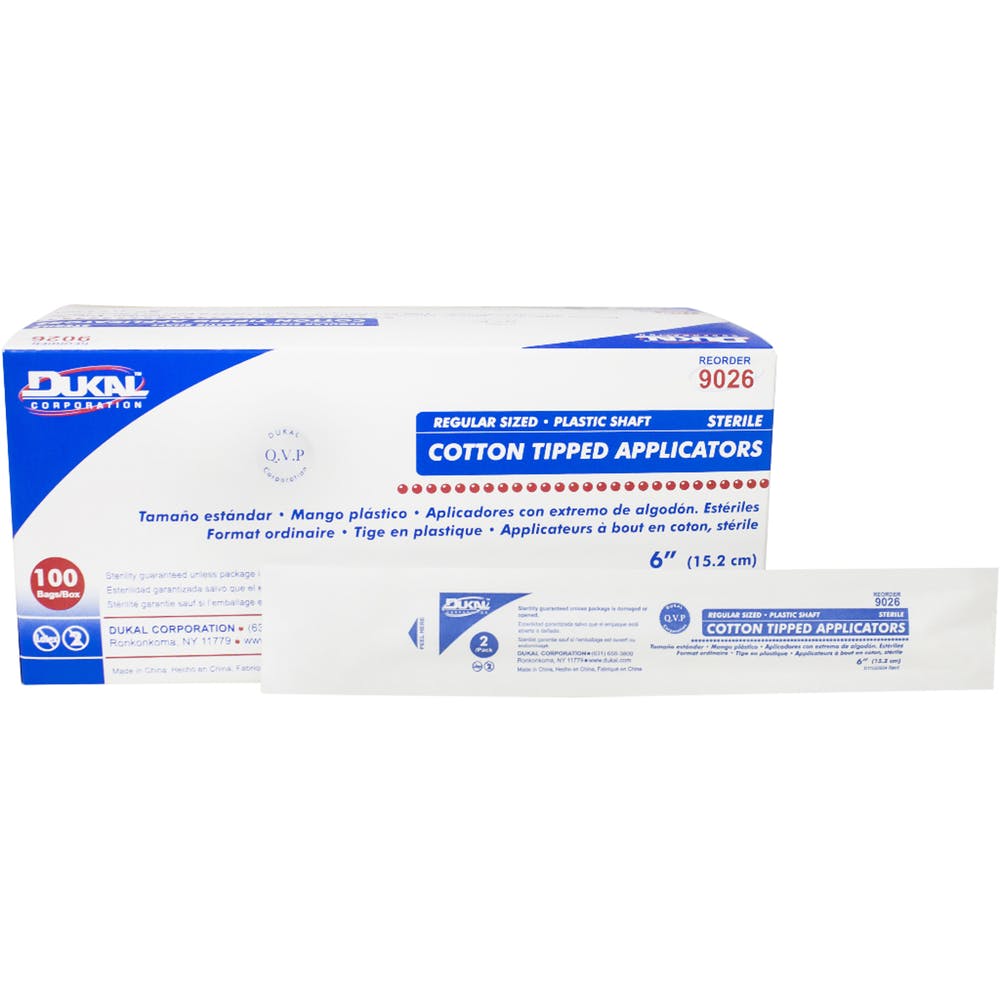 Sterile Cotton Tipped Applicators - Plastic Shaft 2-Pack 6" 1