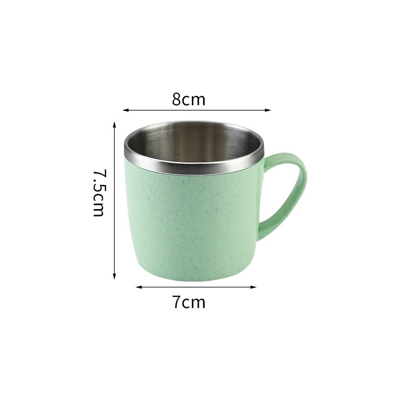Stainless Steel Coffee Mug with Wheat Straw Shell 2