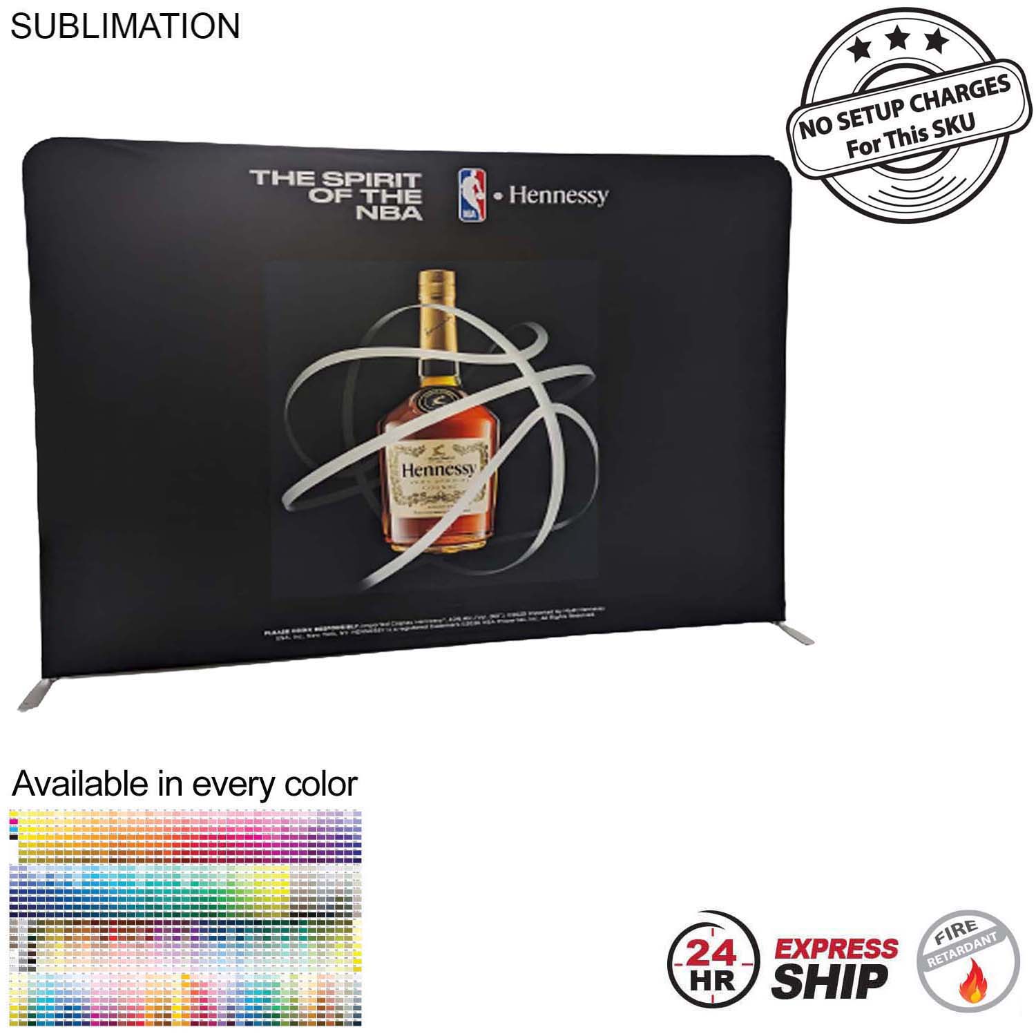 24Hr Express Ship-10'W x 8'H EuroFit Tension Fabric Straight Wall Display Kit, Double Sided Graphics