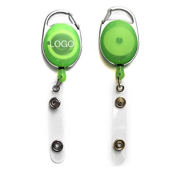 OVAL SHAPE RETRACTABLE BADGE HOLDER WITH CLIP 1