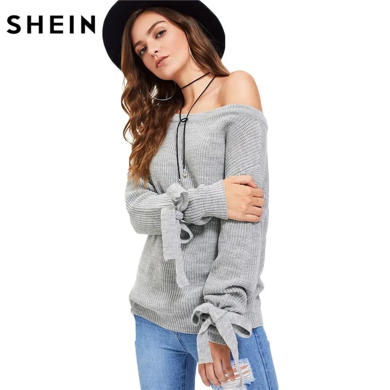 Gray Mesh Drop Tie Jumper: Long Loose Casual Pullover, custom hoodie or sweatshirt with logo imprint 4