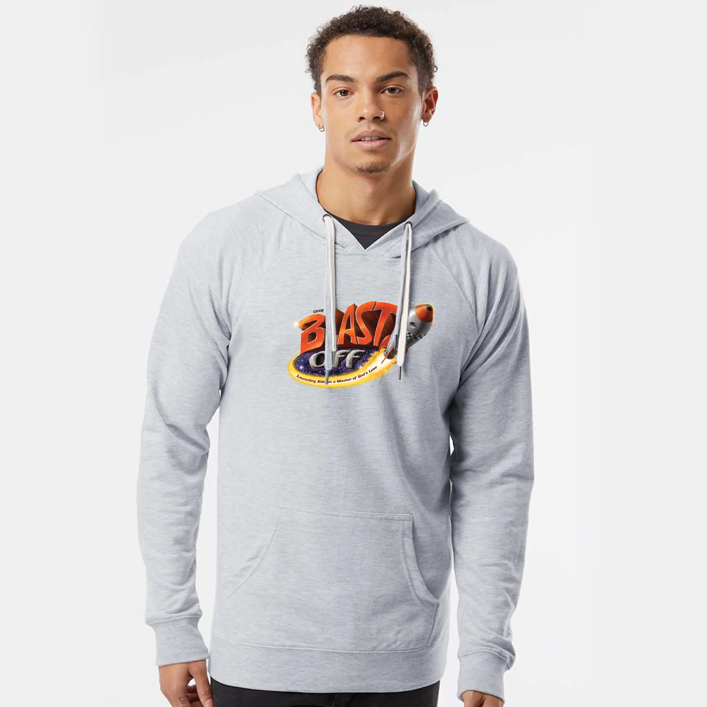 Unisex Lightweight Loopback Terry Hooded Pullover 12
