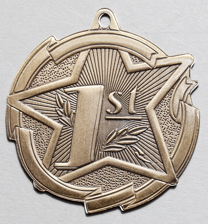 1st Place Star Medal 2-3/8" 2