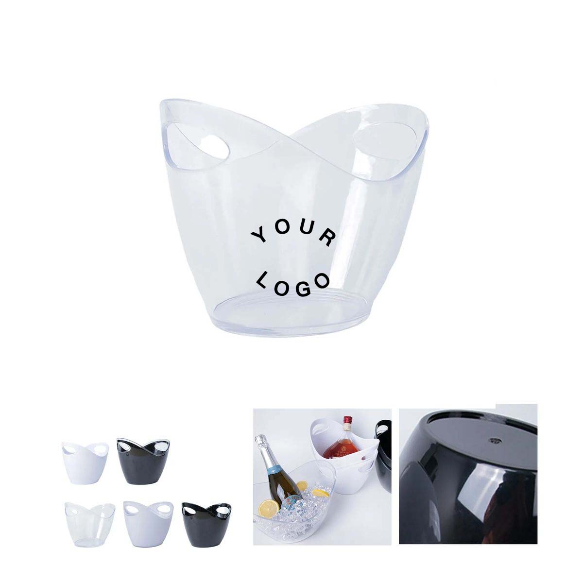 Transparent Plastic Beverage Ice Bucket 1