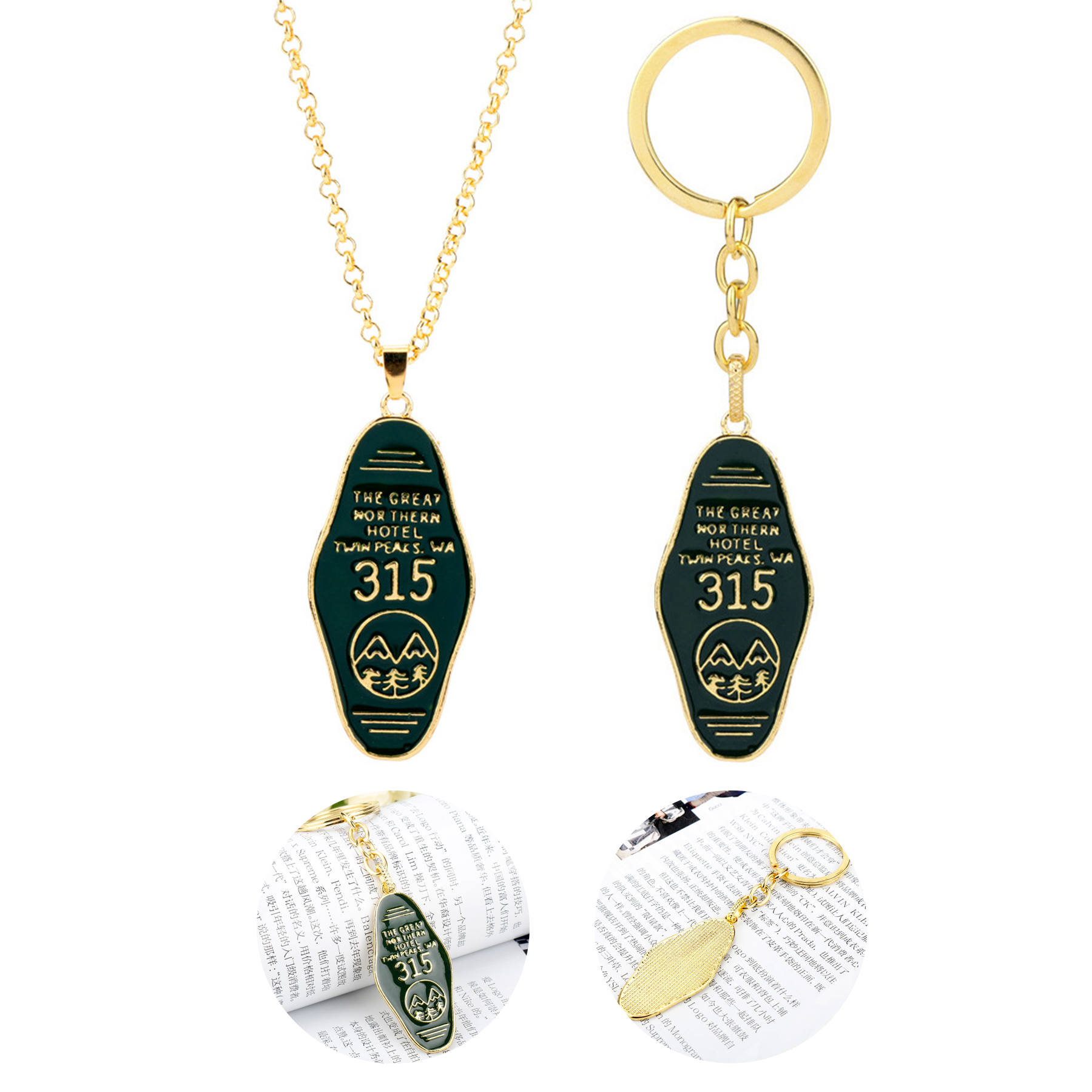 Logo Pendant Necklace Long Chain 2
