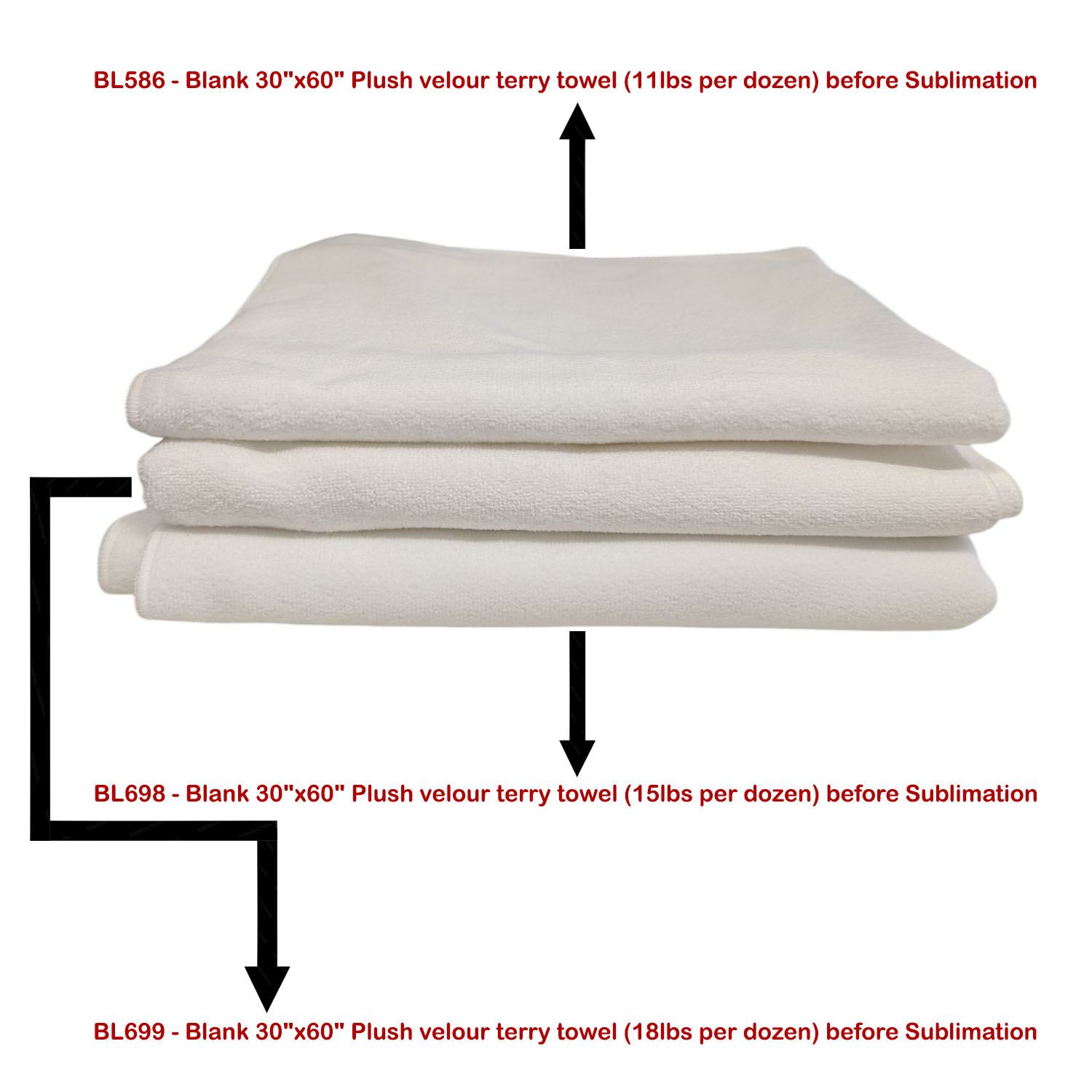 24 Hr Express Ship - Stock Design Sublimated, Heavier Weight, Plush Velour Terry Beach Towel, 30x60 2