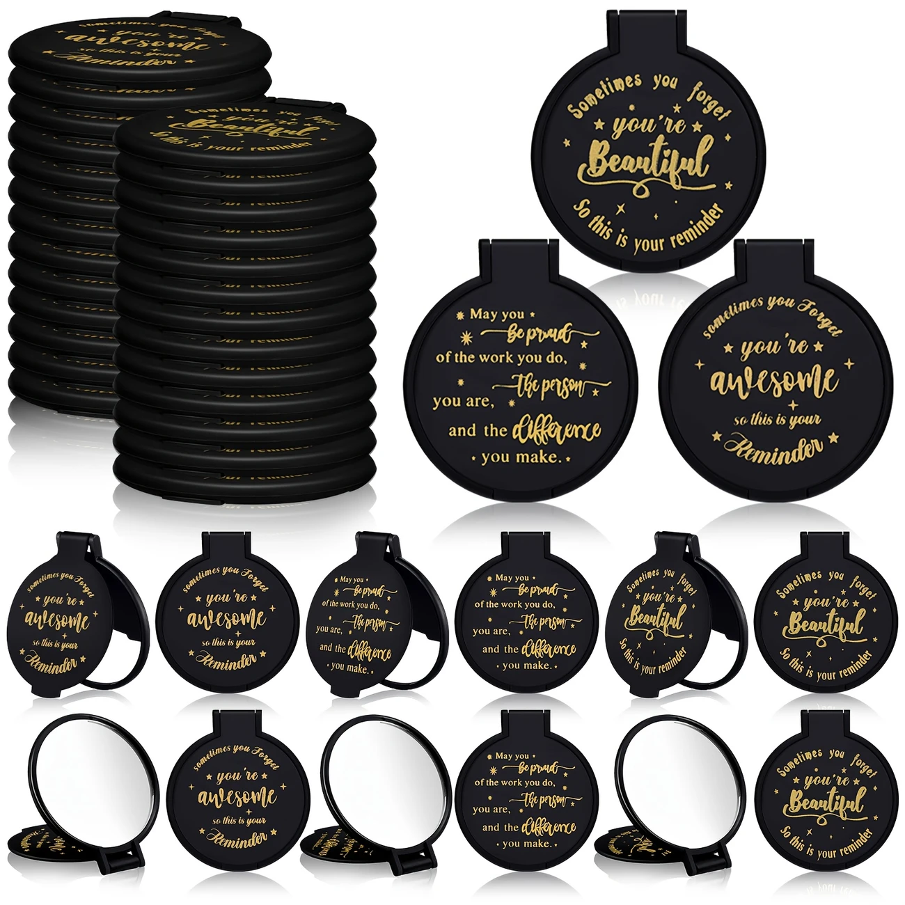 Handheld Portable Circular Makeup Folding Mirror 1
