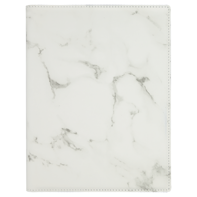 7" x 9" White Marble Leatherette Small Portfolio with Notepad 5