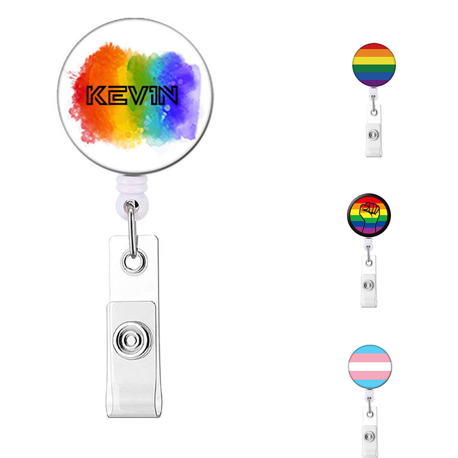 Rainbow Reel Retractable ID Badge Holder 2