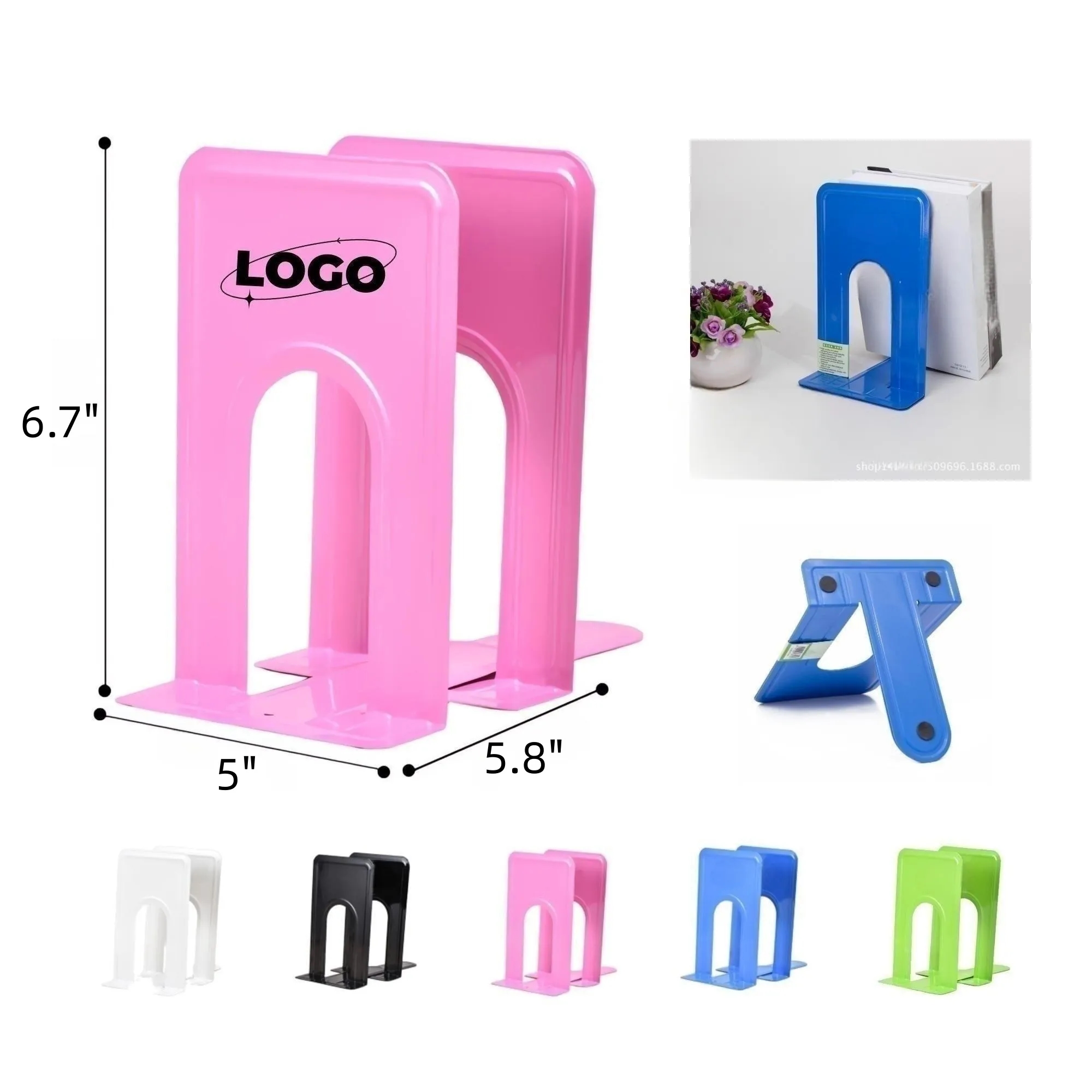 2 in 1 Metal Bookend Candy Color